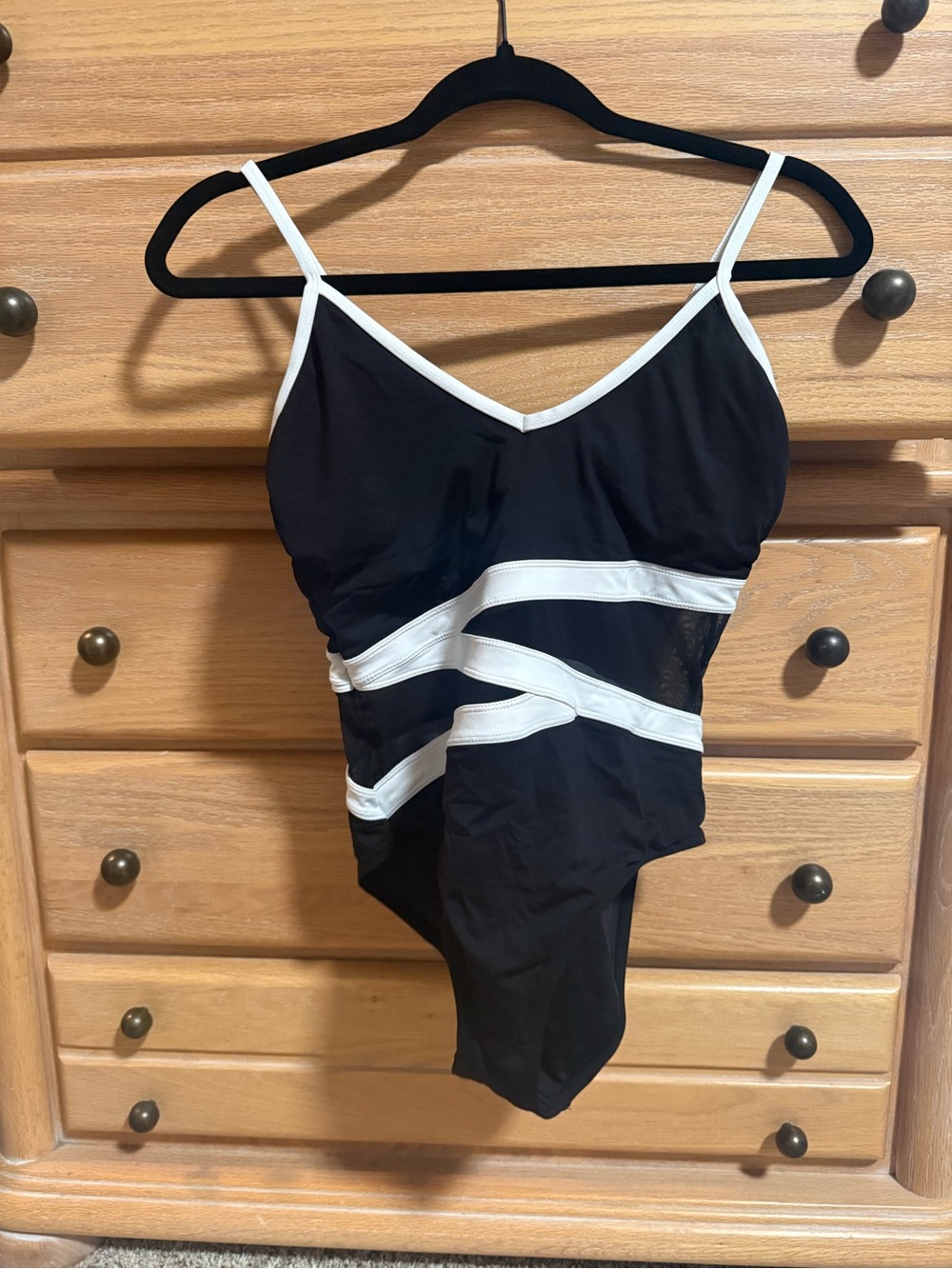 Anne Cole Black One-Piece Swimsuit with White Trim